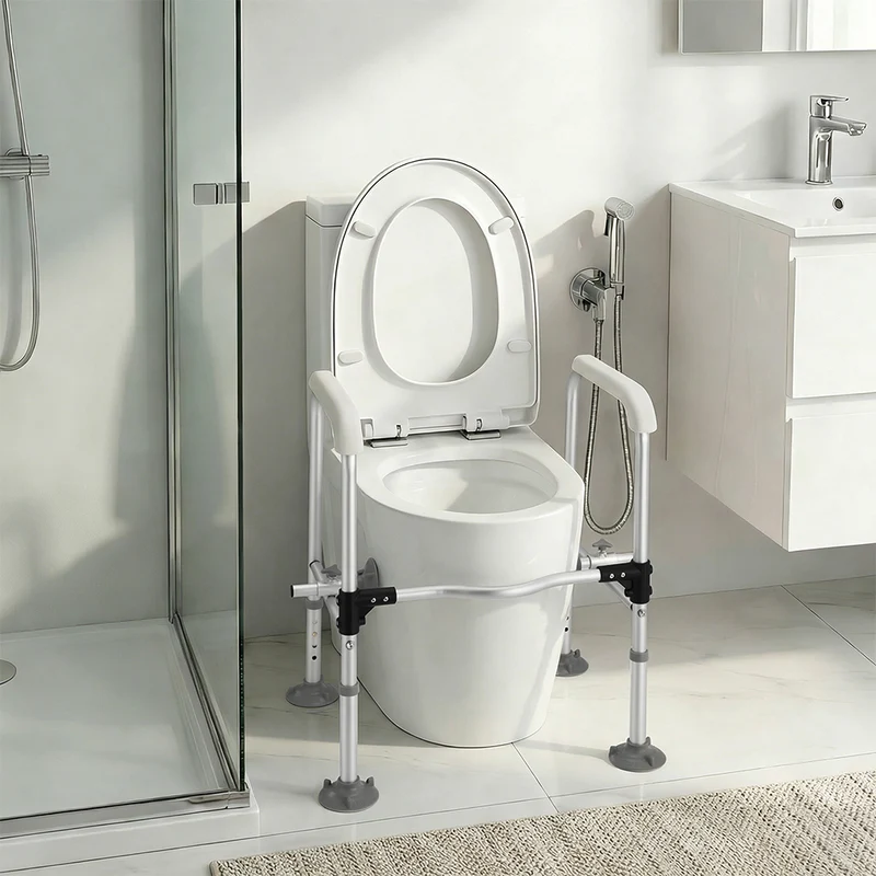 Barre di Sicurezza per WC in Alluminio per Anziani Persone con Mobilità Ridotta