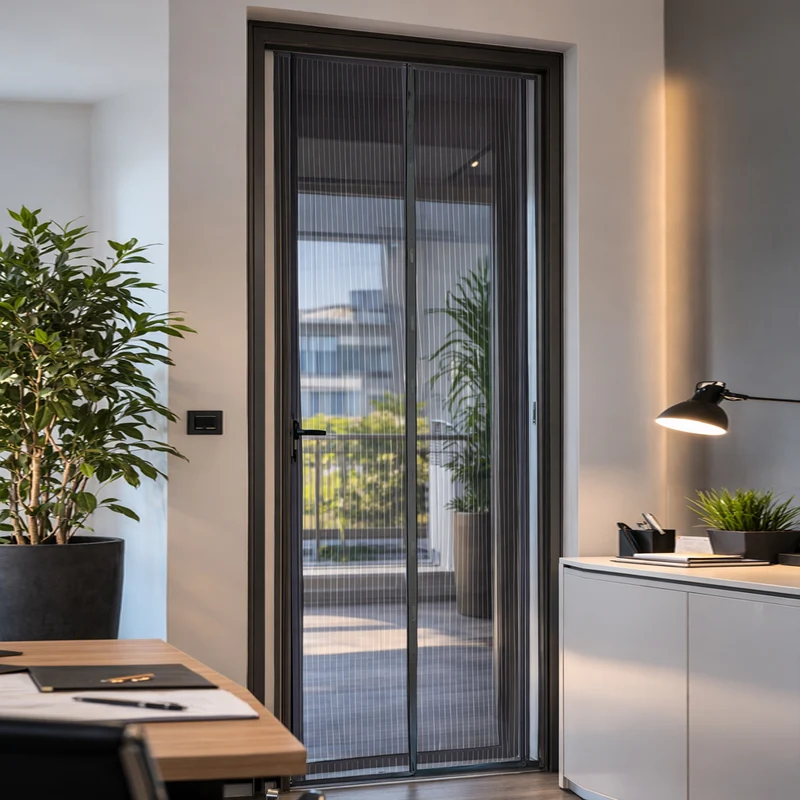 Zanzariera Magnetica 100x210cm Nero Rigata per Porta Tenda Anti Zanzare Insetti