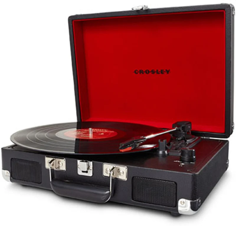 Giradischi a Valigetta Crosley Cruiser Deluxe Nero Interno Rosso