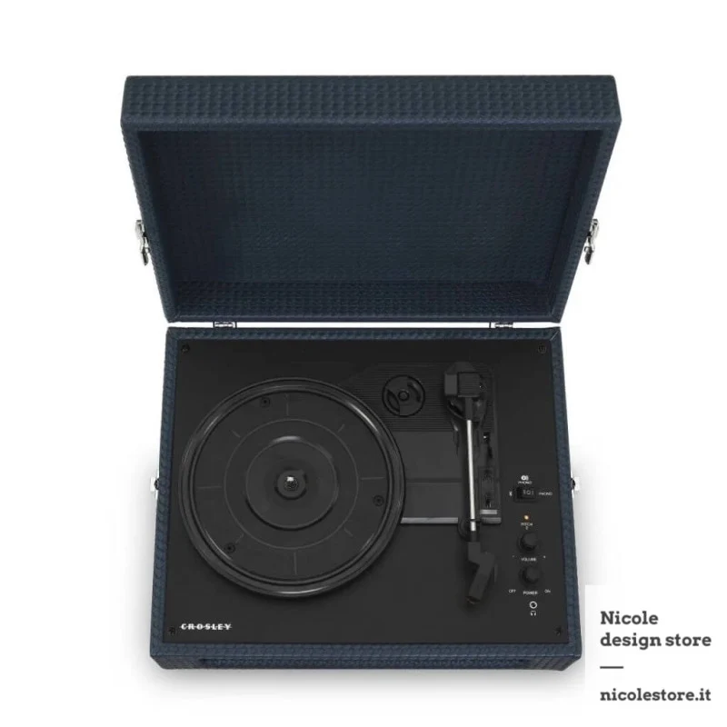Giradischi Bluetooth 3 Velocità Voyager Blu Avio Crosley