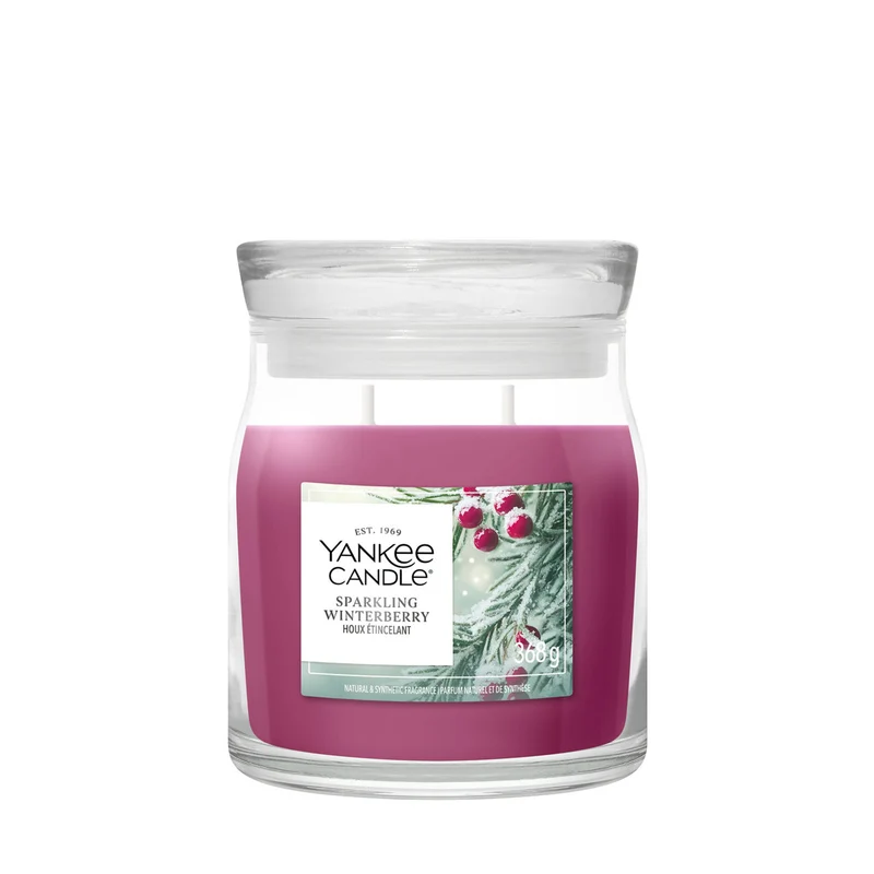 Candela Sparkling Winterberry 368g Rossa Yankee Candle