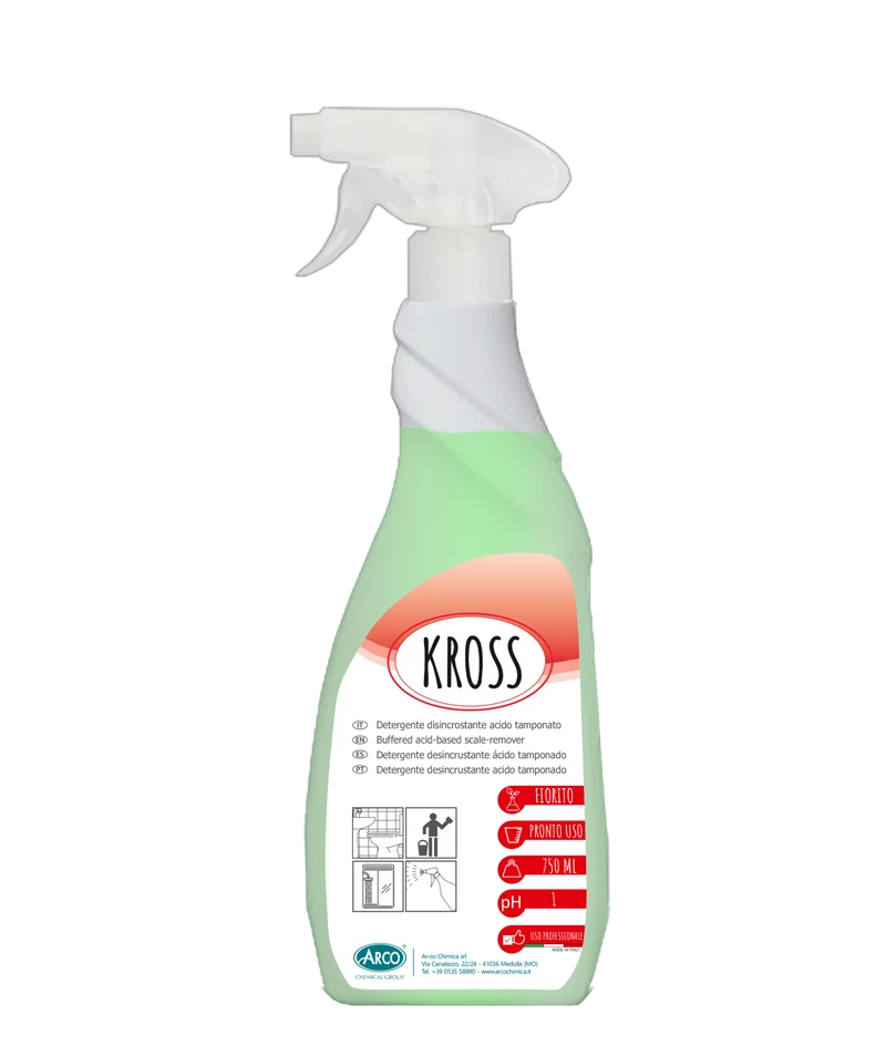 Detergente disincrostante acido tamponato profumato Arco Chimica Kross 12x750 ml