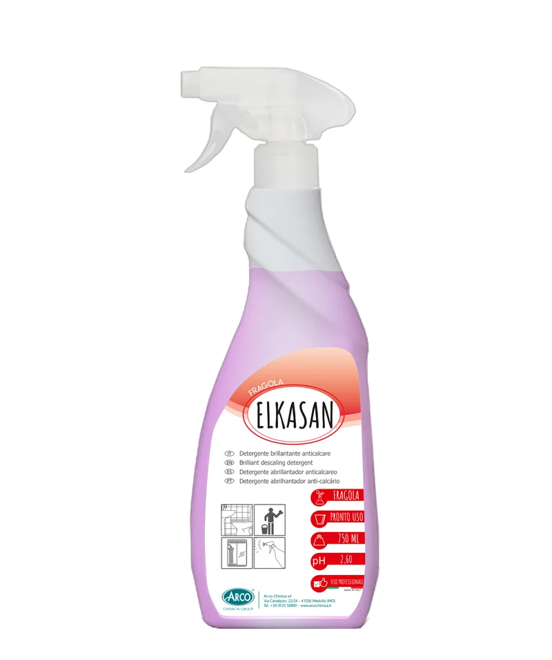 Detergente brillantante igienizzante per bagno Arco Chimica Elkasan Fragola 750 ml