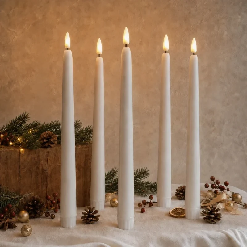 Sfeerkaarsen zonder vlam – 28 cm, warmwit led en bediening op afstand
