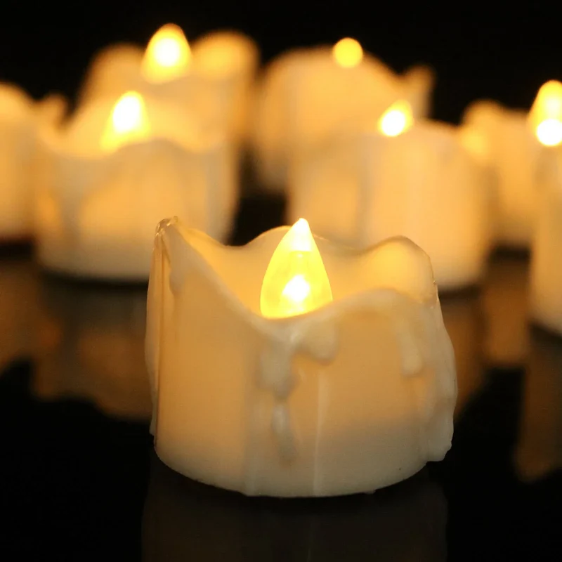 Sfeerlichtjes op led – twaalf stuks, bewegend licht, zestig uur brandduur