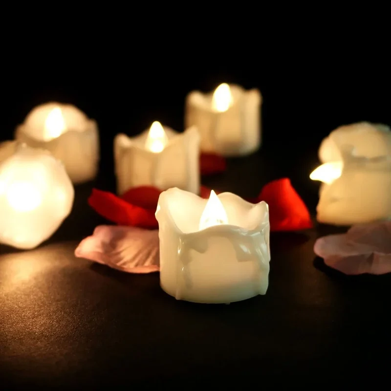 Sfeerlichtjes op led – twaalf stuks, bewegend licht, zestig uur brandduur