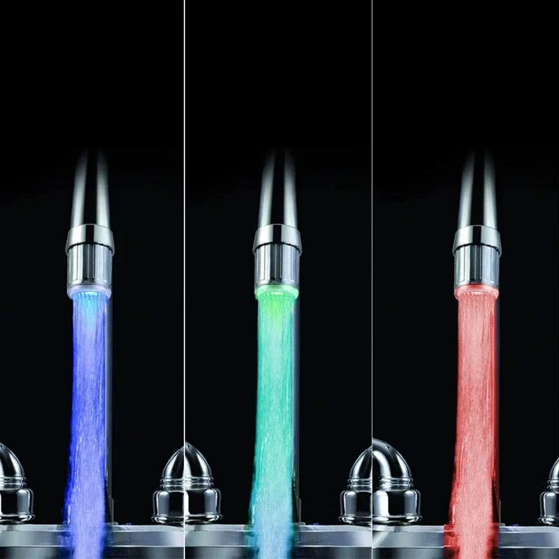 Kraanopzetstuk met led – kleurt de waterstraal, zonder batterijen