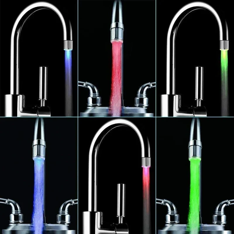 Kraanopzetstuk met led – kleurt de waterstraal, zonder batterijen