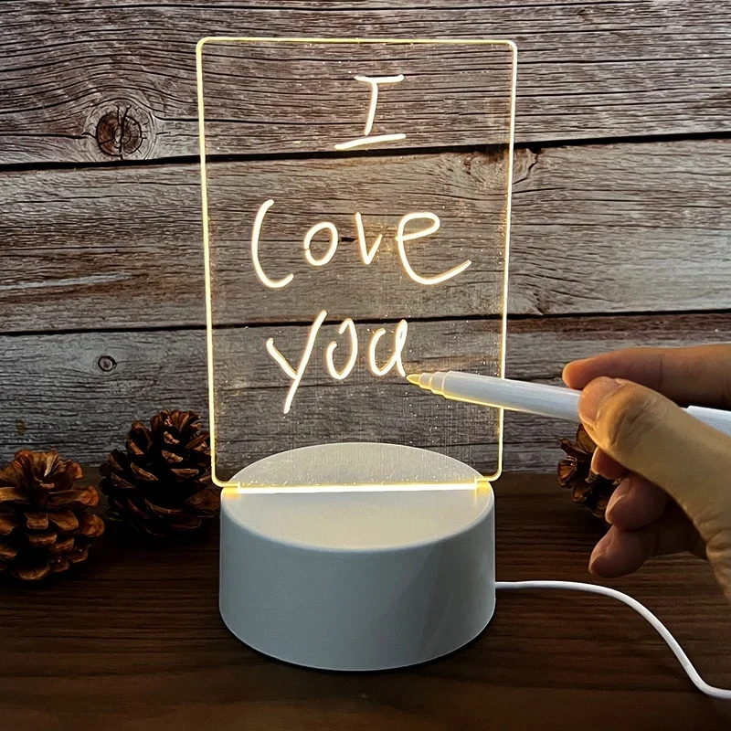 Lichtbord met pen – schrijf een bericht, veeg het weg, begin opnieuw