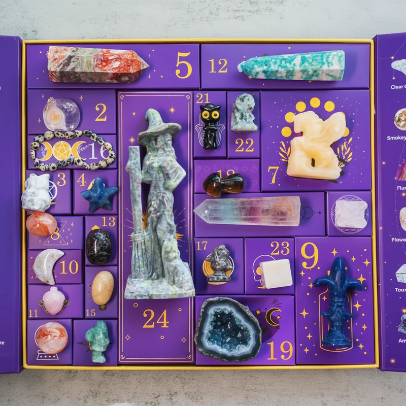 Halloween Advent Calendar for Children with Crystals and Natural Stones