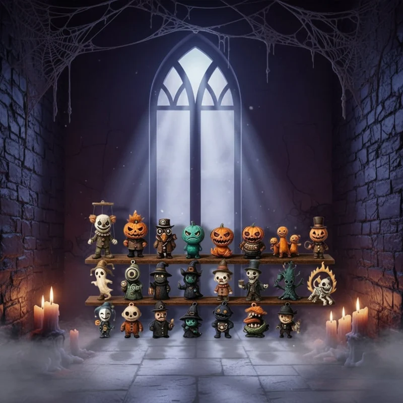 Halloween Advent Calendar for Children with Toy Figures: Pumpkin, Ghost, Skeleton