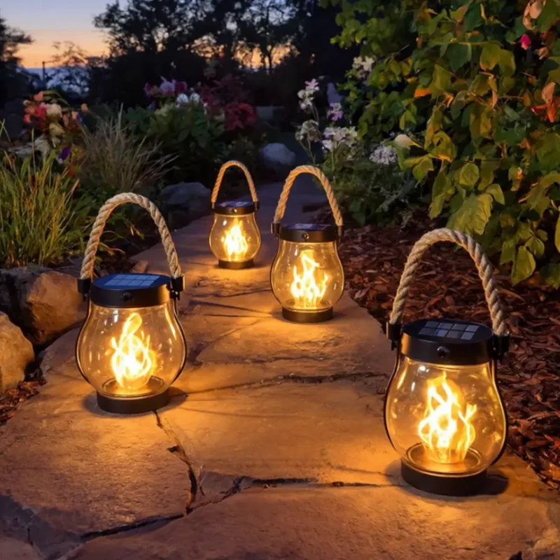 Halloween Solar Lights for the Garden and Street, Decorative Lantern with Flame Effect