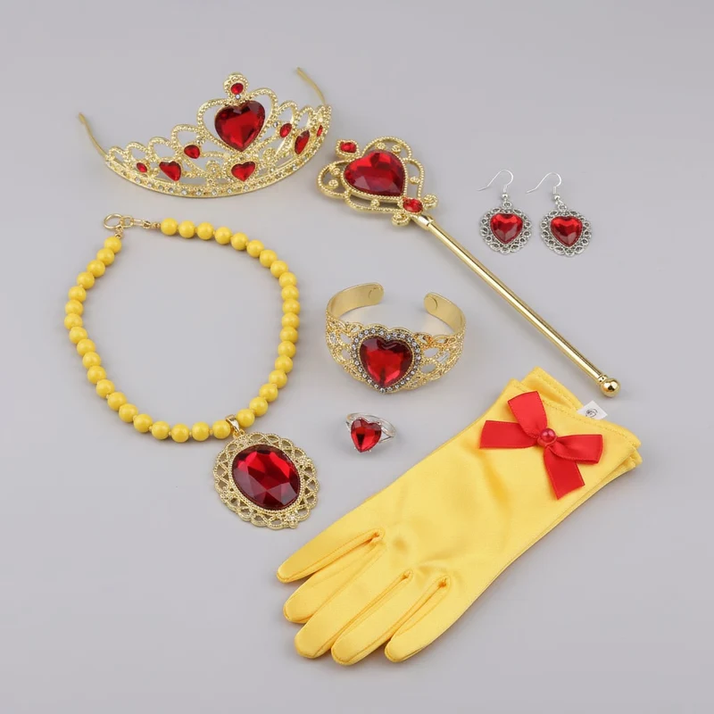 Halloween Princess Costume for Children with Baby Doll Accessories, Tiara, Wand and Gloves