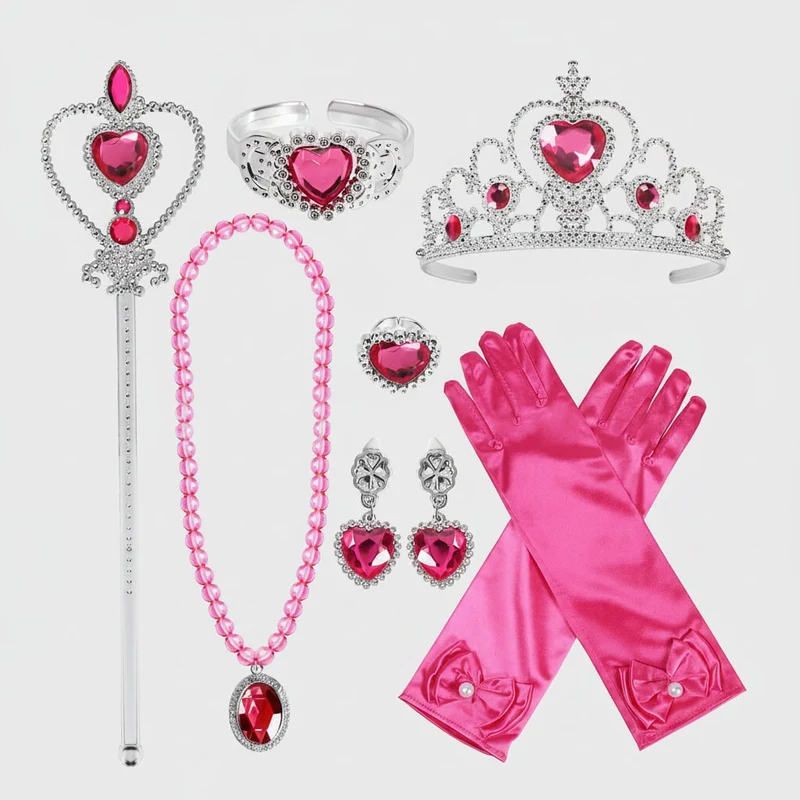 Halloween Princess Costume for Children with Baby Doll Accessories, Tiara, Wand and Gloves