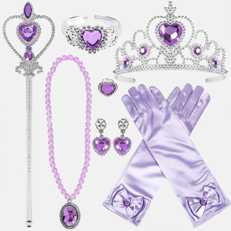 Halloween Princess Costume for Children with Baby Doll Accessories, Tiara, Wand and Gloves