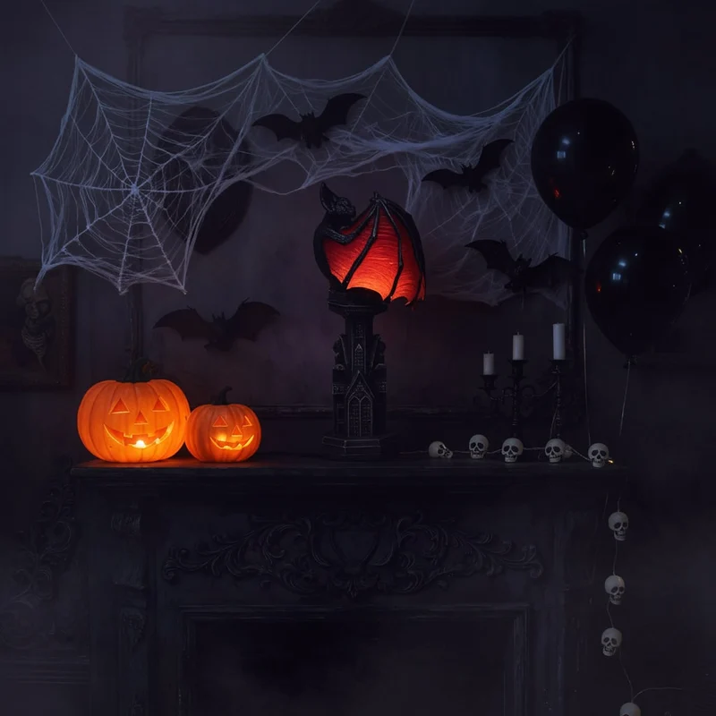 Halloween Gothic Bat Decorative Lamp with USB LED Lighting