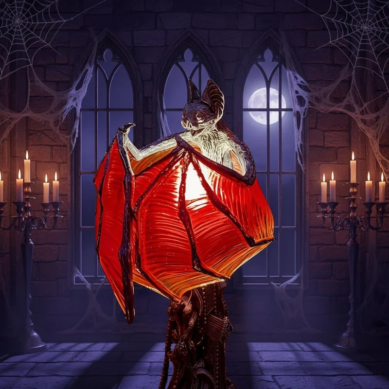 Halloween Gothic Bat Decorative Lamp with USB LED Lighting