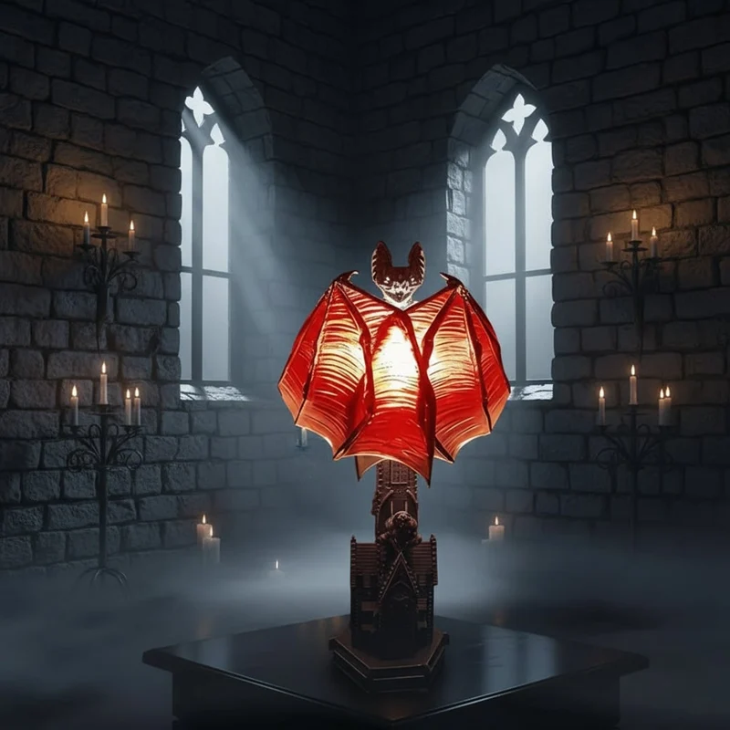 Halloween Gothic Bat Decorative Lamp with USB LED Lighting