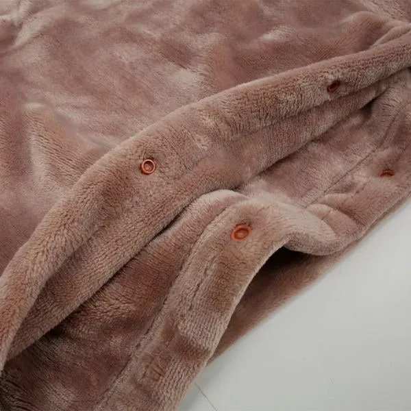 USB Heated Electric Plush Blanket with Drawstring, Storage Bag, and Sleeves