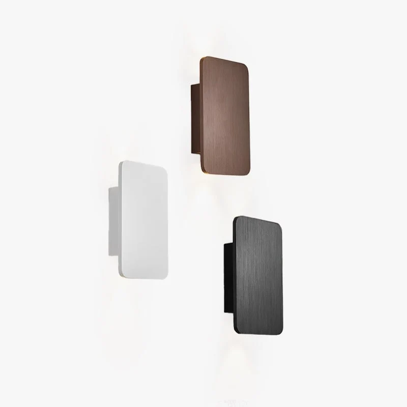 Black rectangular LED wall sconces with bidirectional lighting for the bedroom