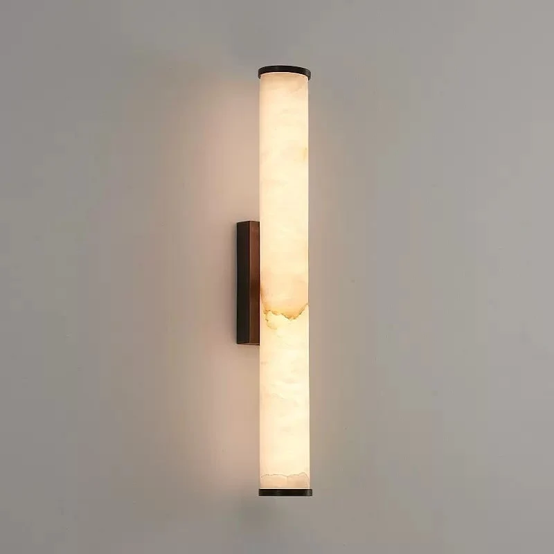 Modern LED wall lamp with a marble shade for the bedroom and bathroom