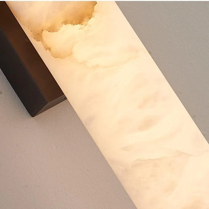 Modern LED wall lamp with a marble shade for the bedroom and bathroom