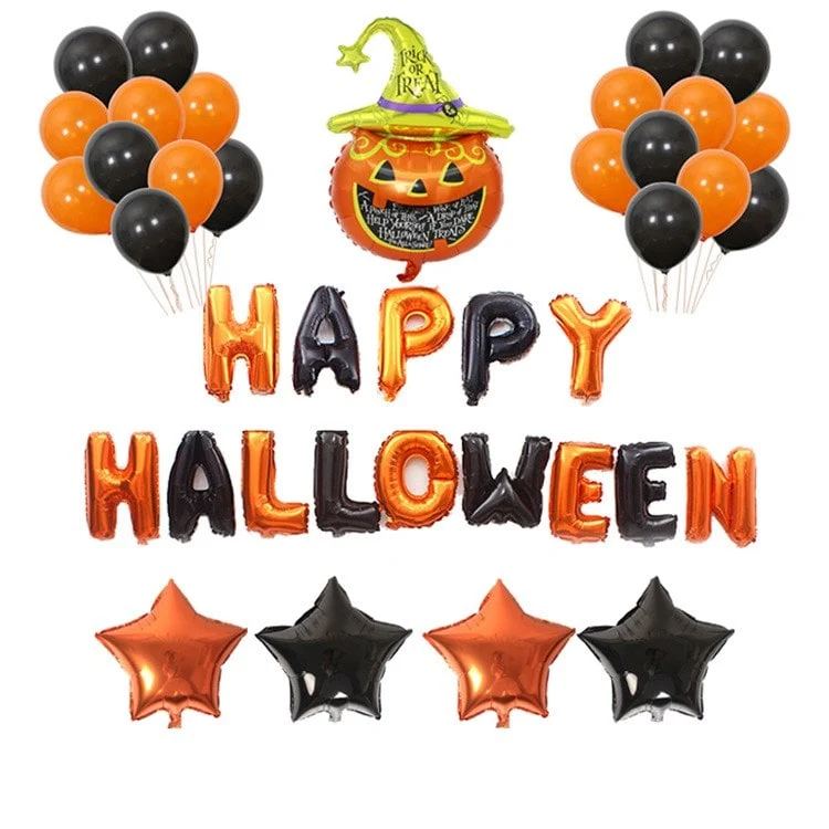 Halloween Foil Balloons Pumpkin Bat Decorative Garland for the Home