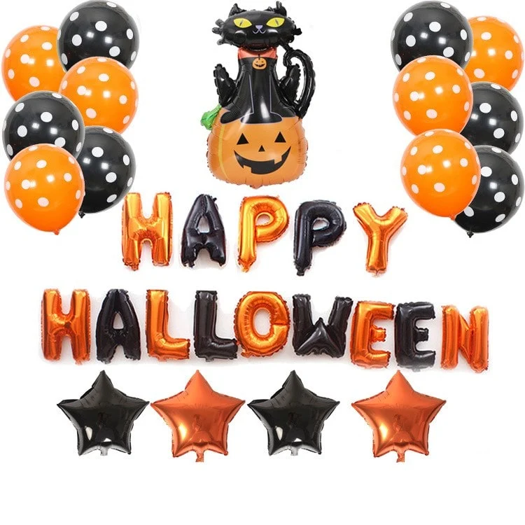 Halloween Foil Balloons Pumpkin Bat Decorative Garland for the Home