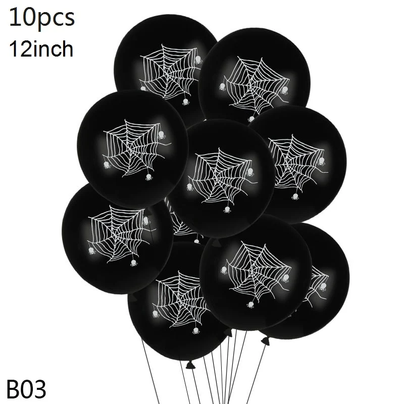 Halloween Latex Balloons with Pumpkin, Bat, and Mummy Prints for Party Decorations