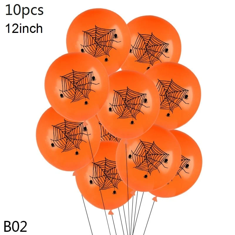 Halloween Latex Balloons with Pumpkin, Bat, and Mummy Prints for Party Decorations