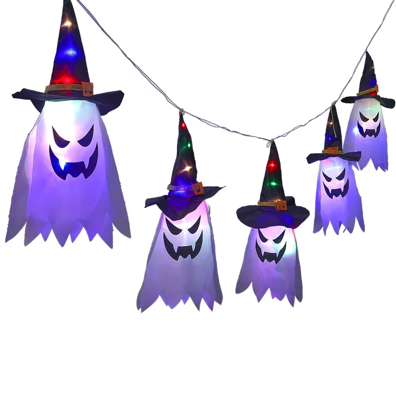 Halloween Decorations Hanging Ghost LED Paper Lantern for Home and Party
