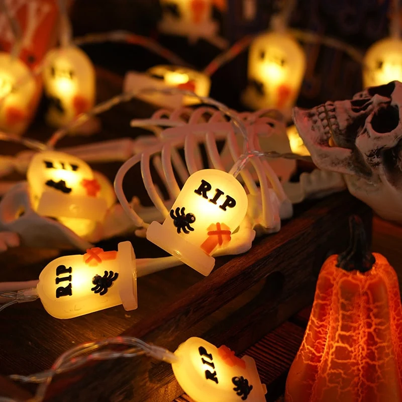 Halloween Battery-Powered Outdoor LED Lights for Home, String Lights with Decorations