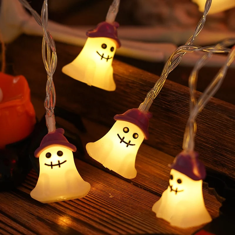 Halloween Battery-Powered Outdoor LED Lights for Home, String Lights with Decorations