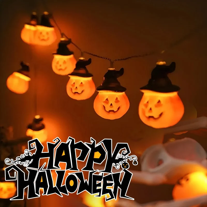 Halloween Battery-Powered Outdoor LED Lights for Home, String Lights with Decorations