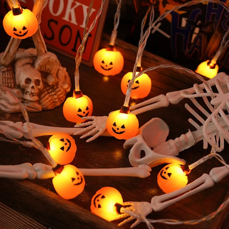 Halloween Battery-Powered Outdoor LED Lights for Home, String Lights with Decorations