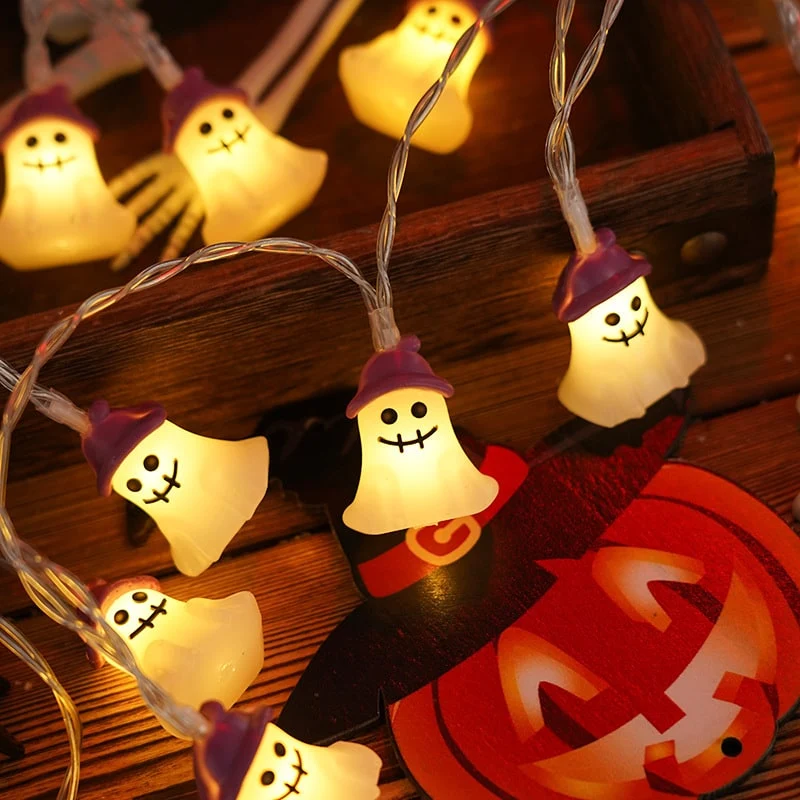 Halloween Battery-Powered Outdoor LED Lights for Home, String Lights with Decorations
