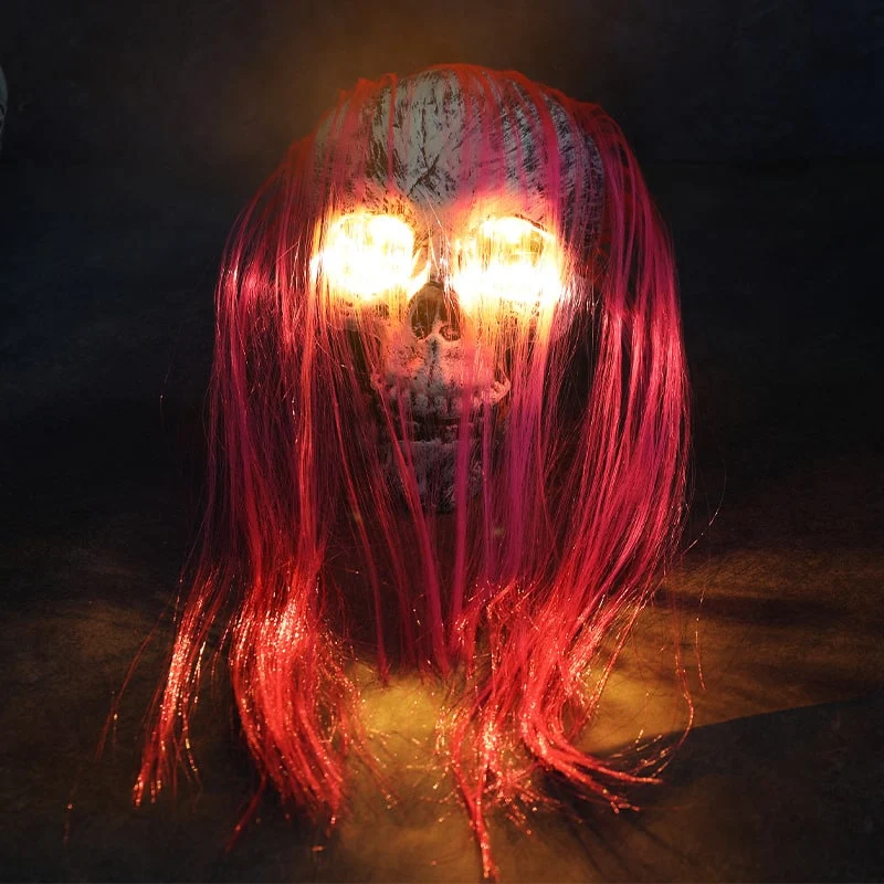 Halloween Garden Decorations: Glowing Skeleton Hands and Skull with LED Lights for the Yard
