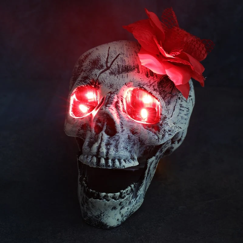 Halloween Garden Decorations: Glowing Skeleton Hands and Skull with LED Lights for the Yard