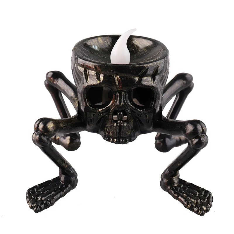 Halloween LED candle Skull and Skeleton Hand decorative with flame for a party
