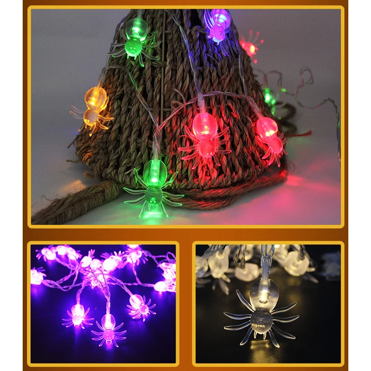 Halloween LED String Lights with Pumpkins, Bats, and Ghosts, Battery-Powered