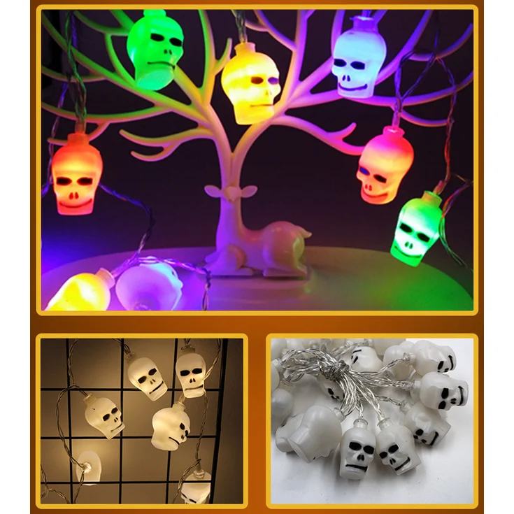 Halloween LED String Lights with Pumpkins, Bats, and Ghosts, Battery-Powered