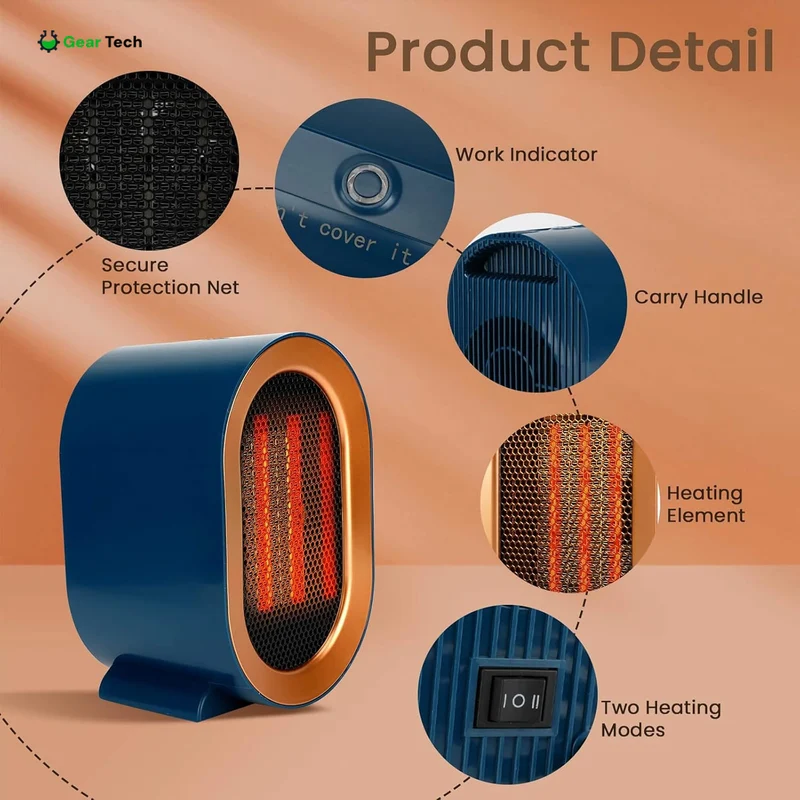 Compact Low-Power Electric Heater – Energy Saving and Clean Air