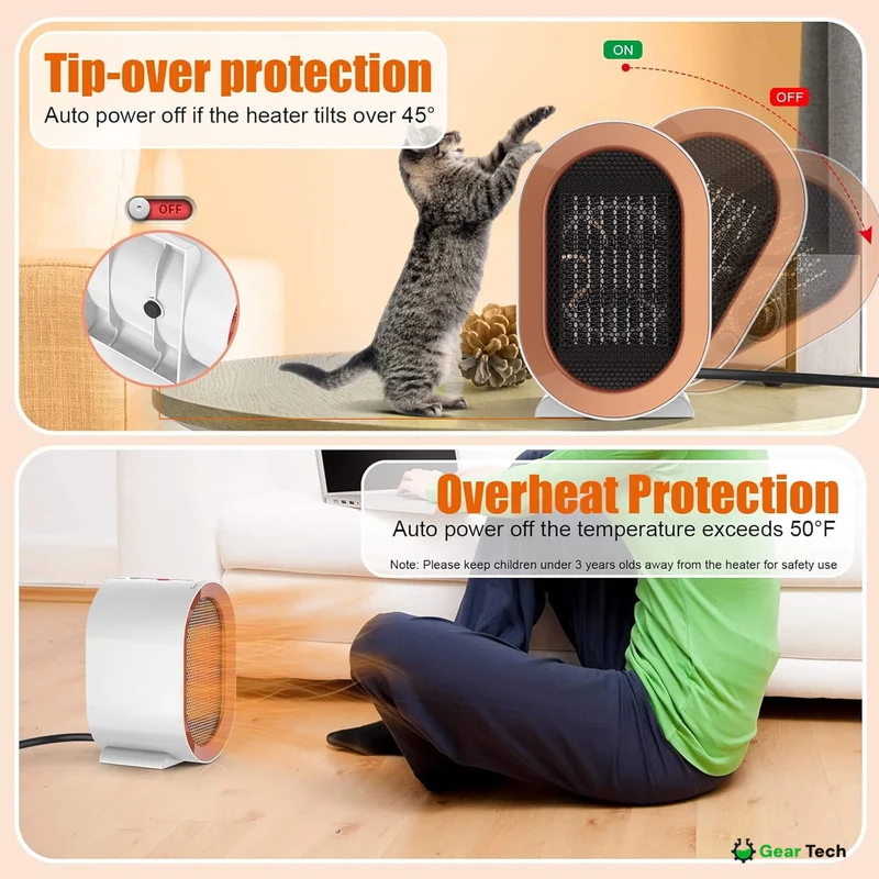 Compact Low-Power Electric Heater – Energy Saving and Clean Air