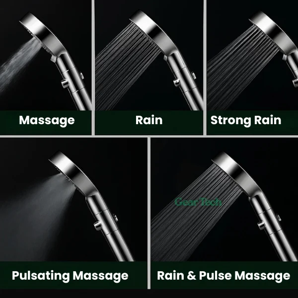 Powerful high-pressure shower with maximum water pressure