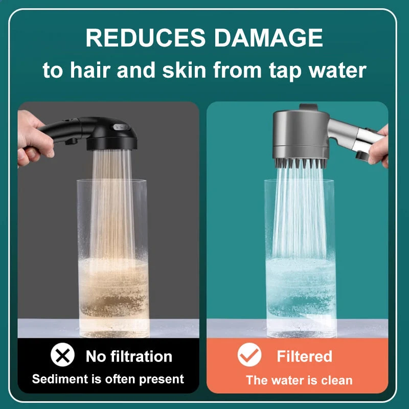 Powerful high-pressure shower with maximum water pressure