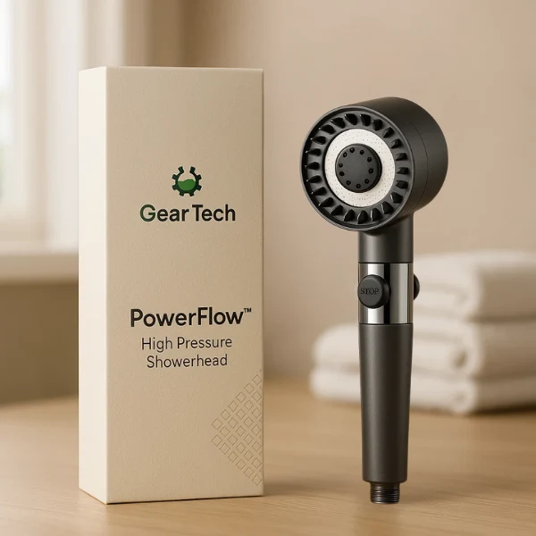 Powerful high-pressure shower with maximum water pressure