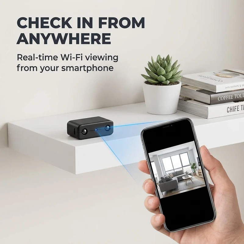 Micro HD camera – Compacte WiFi beveiligingscamera met nachtzicht & audio