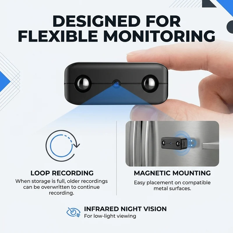 Micro HD camera – Compacte WiFi beveiligingscamera met nachtzicht & audio