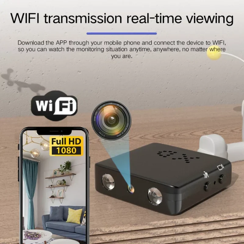 Wifi camera 1080p – Mini beveiligingscamera met nachtzicht en bewegingsdetectie