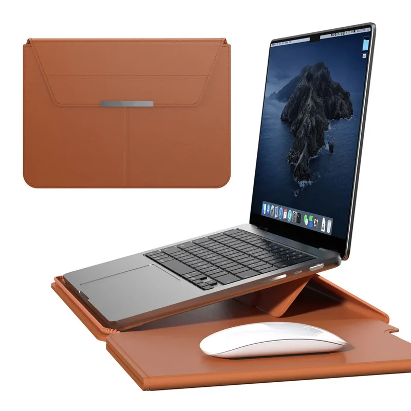 Lexano – 3-in-1 laptop sleeve PU leer waterdicht – 13–14 inch